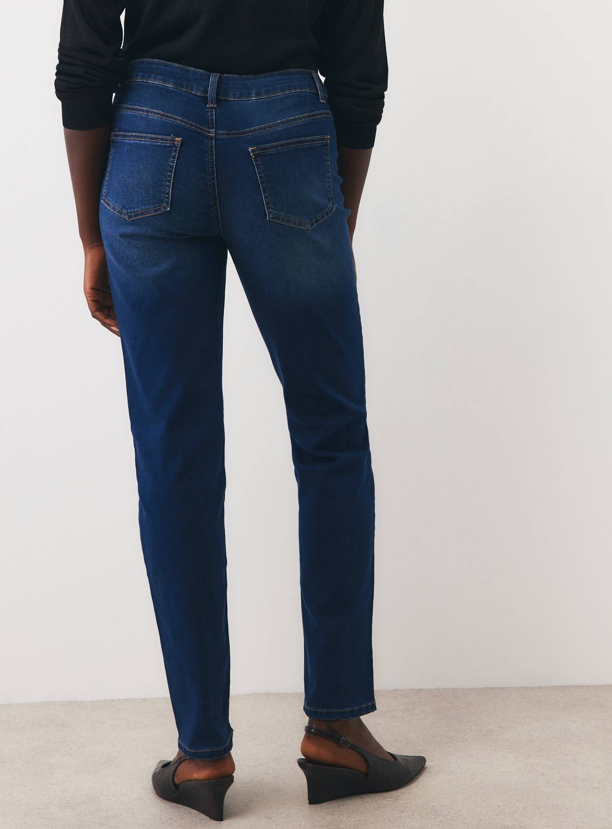 Dark Denim Straight Leg Jeans 24L - Image 4